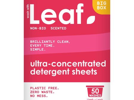 Wash With Leaf Leaf Non Bio laundry detergent sheet 50 pack. Hot on Sale