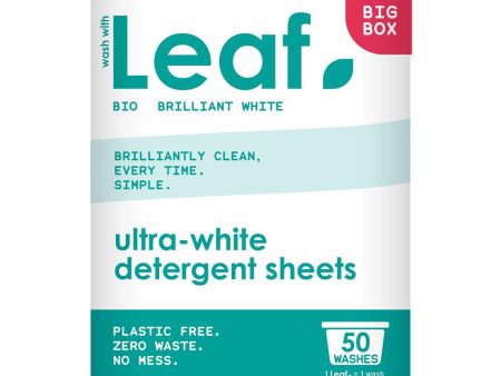 Wash With Leaf Leaf Brilliant White Laundry Detergent Sheets 50 Pack. For Discount