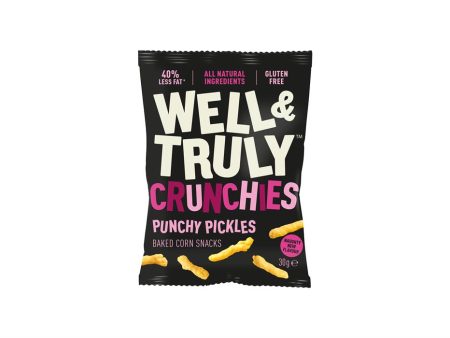 Well and Truly Punchy Pickles Crunchies Snack 30g For Discount