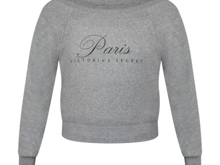 Victoria s Secret Off Shoulder  Paris  Grey Sweatshirt Women s - X Small Cheap