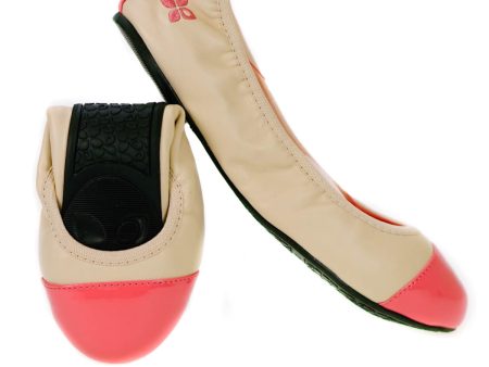 Butterfly Twists Fold Up Ballerina Shoes Nude & Coral For Sale