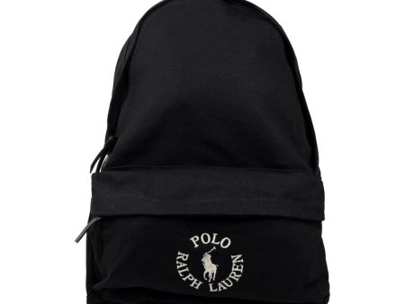 Ralph Lauren Polo Logo Embroidered Canvas Backpack Black Supply