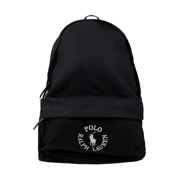 Ralph Lauren Polo Logo Embroidered Canvas Backpack Black Supply