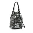 Tom Ford Metallic Croc Embossed Leather Drawstring Bucket Bag Silver Hot on Sale