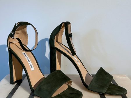 Manolo Blahnik Lauratop Sandals Hunter Green Size 41 Online