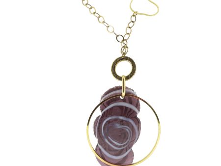 Antica Murrina Glass Necklace Purple Swirl Online Sale