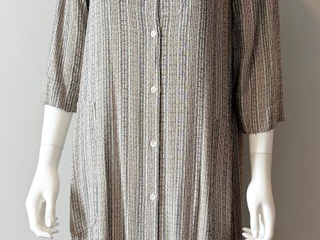 Raquel Allegra Grey Stripe Duster Dress Size XS Online Sale