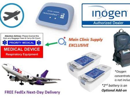 Inogen One Rove 6 Airline Power Bundle - Free Next Day FedEx Overnight Shipping! Online now