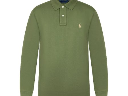 Ralph Lauren Custom Slim Fit Long-Sleeve Polo Shirt Green on Sale