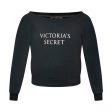 Victoria s Secret Off Shoulder Black Sweatshirt Women s Online Hot Sale