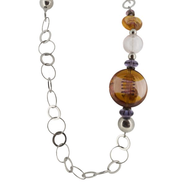 Antica Murrina Orange Multi Glass Necklace CO686A99 Cheap