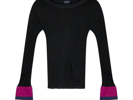 Armani Black Pink & White Ladies Jumper For Cheap