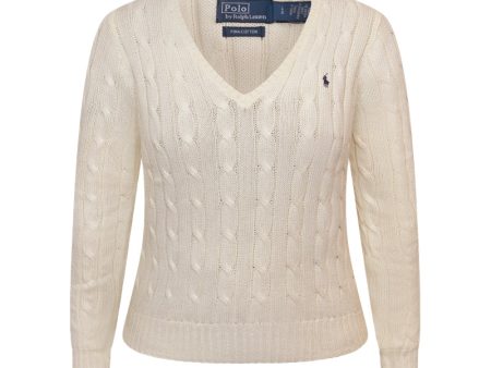 Ralph Lauren Polo Cotton Jumper Cream Women s For Discount