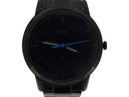 Fossil The Minimalist Slim Three-Hand Black Stainless Steel Watch FS5308 Online