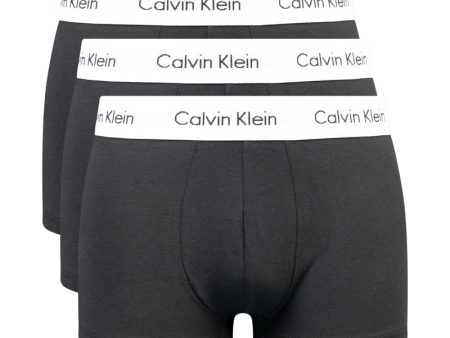 Calvin Klein Cotton Stretch Low Rise Trunks 3 Pack - Black - Small Online now