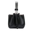 ALAÏA Calfskin Eyelet Bracelet Embellished Bucket Bag Black Online