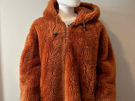 Mateo by Yves Solomon Orange Teddy Coat Oversize 32 Hot on Sale