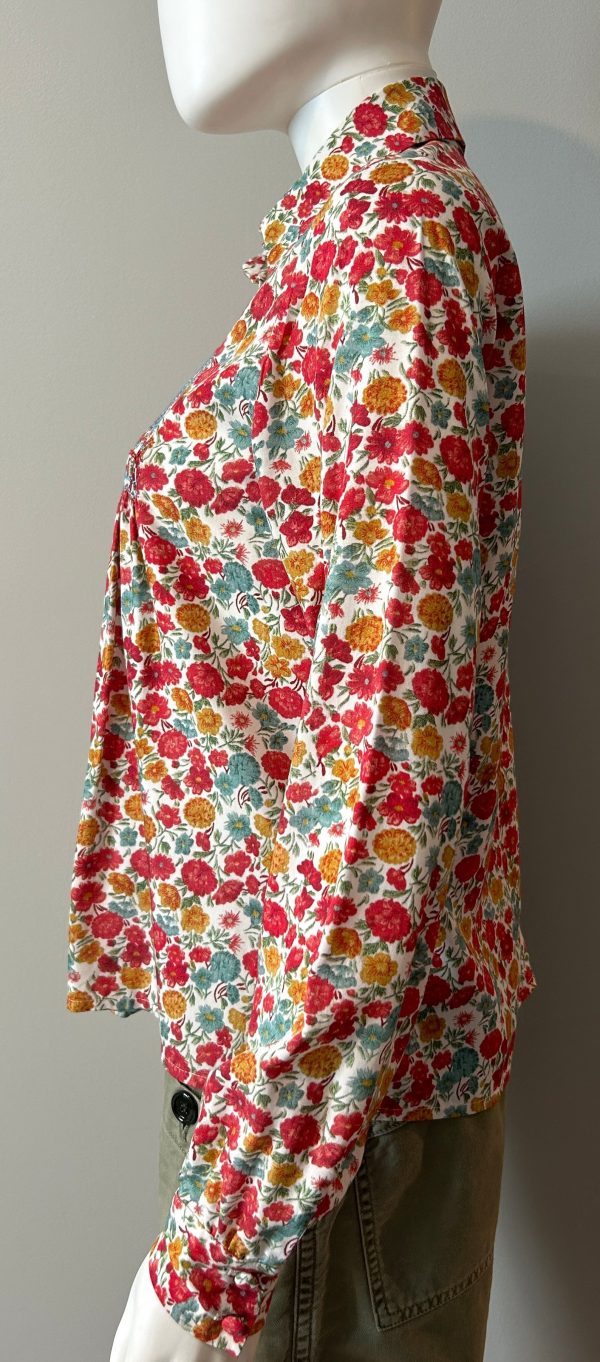 Loretta Caponi Floral Blouse Size Small Sale