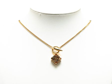 LOEWE Gold Plated Anagram Pendant Necklace Hot on Sale