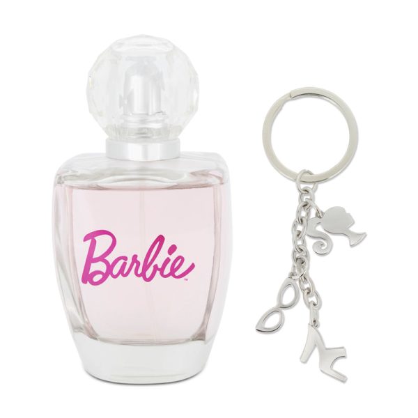 Barbie 100ml Eau De Toilette & Keyring Gift Set for Girls Fashion