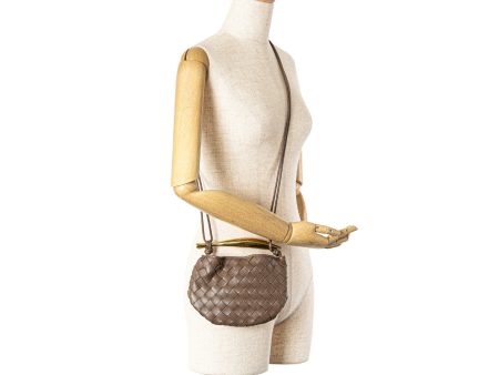 Bottega Veneta Baby Lambskin Intrecciato Sardine Bag Brown Online