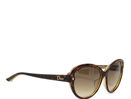 Dior Round Tinted Sunglasses Brown For Discount