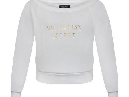 Victoria s Secret Off Shoulder White Sweatshirt Women s Online Sale