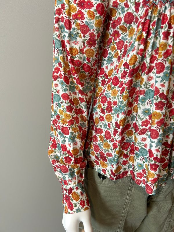 Loretta Caponi Floral Blouse Size Small Sale