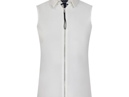 Armani Jeans Women s White Sleeveless Zip Shirt Online Sale