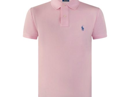 Ralph Lauren Polo Shirt Custom Slim Fit Pink Men s For Cheap