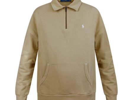 Ralph Lauren Polo Quarter-Zip Sweatshirt Beige Men s For Discount