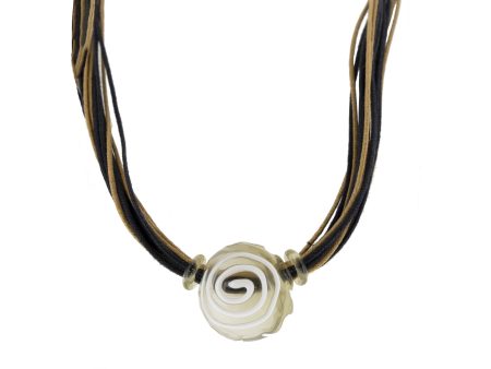 Antica Murrina White Swirl Glass Migion Necklace CO589A32 Online Hot Sale