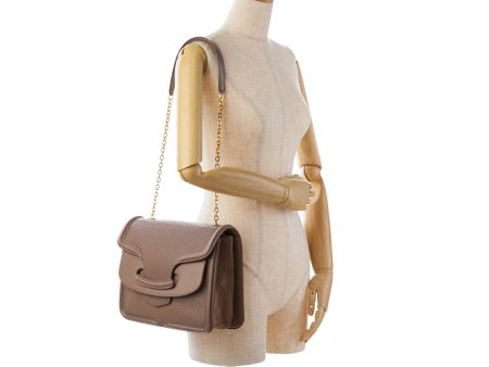 Alexander McQueen Textured Leather Heroine Shoulder Bag Brown Online Hot Sale