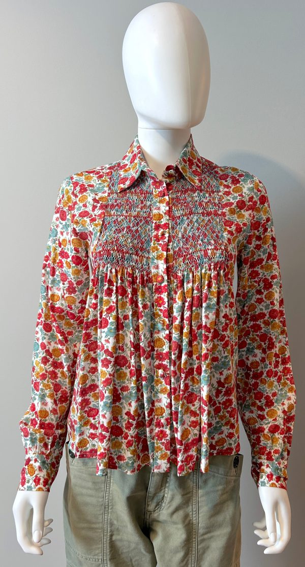 Loretta Caponi Floral Blouse Size Small Sale