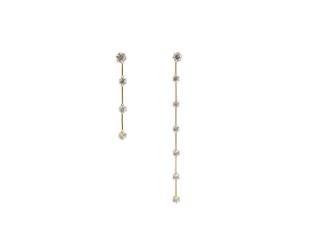 Swarovski Constella Asymmetrical Gold Drop Earrings Online Hot Sale