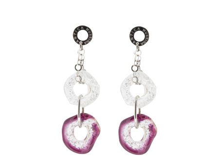 Antica Murrina Clear & Pink Glass Jodie Earrings OR250A05 Discount