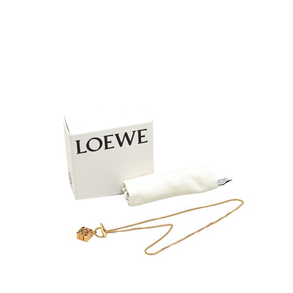 LOEWE Gold Plated Anagram Pendant Necklace Hot on Sale