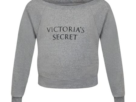 Victoria s Secret Off Shoulder Fleece Grey Sweatshirt Women s Online