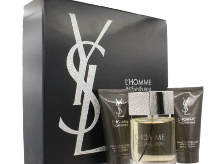 YSL L Homme Eau De Toilette 100ml Shave Balm Gift Set Fashion