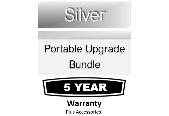 Silver Portable Upgrade Bundle with 5 Year Warranty & Service, FREE Large Battery, PLUS Lots of Accessories Online