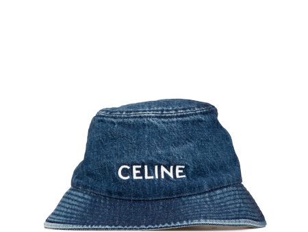 Celine Denim Logo Bucket Hat Online Sale