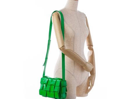 Bottega Veneta Nappa Intrecciato Fringed Cassette Crossbody Green Hot on Sale