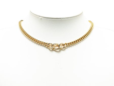 Dior Gold Plated Rhinestone Necklace Online