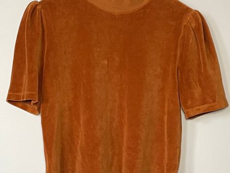 Suzie Kondi The Paros Puff Shoulder Top in Velour Rust Size Medium Sale